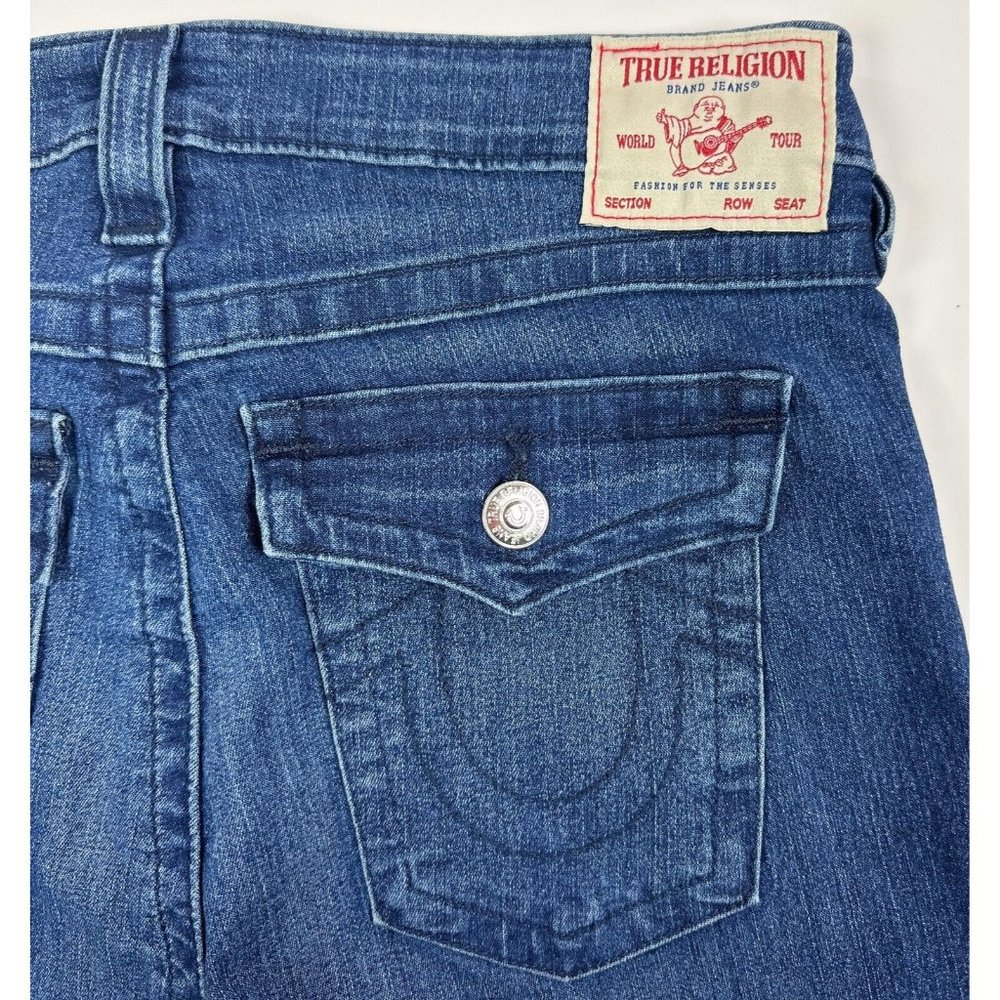 True Religion Jennie Mid Rise Super Skinny Womens 25 Dark Blue Jeans Flap Pocket - Picture 11 of 11